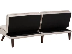 Best Beliani 3-Istuttava Vuodesohva Kangas Beige Ronne