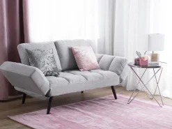 Sohvat<Beliani 2-Istuttava Vuodesohva Kangas Vaaleanharmaa Brekke