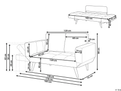 Sohvat<Beliani 2-Istuttava Vuodesohva Kangas Vaaleanharmaa Brekke