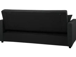 Store Beliani 3-Istuttava Vuodesohva Kangas Musta Glomma