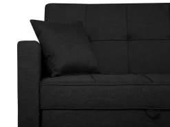 Store Beliani 3-Istuttava Vuodesohva Kangas Musta Glomma