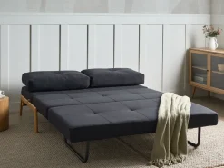 Discount Beliani 2-Istuttava Vuodesohva Kangas Musta Edland