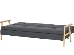 Sohvat<Beliani 3-Istuttava Vuodesohva Kangas Tummanharmaa Tjorn