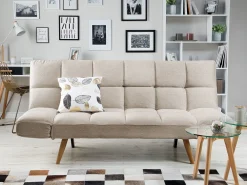 Sohvat<Beliani 3-Istuttava Vuodesohva Kangas Beige Ingaro