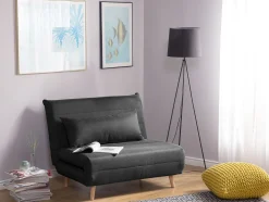 Sohvat<Beliani 1-Istuttava Vuodesohva Kangas Tummanharmaa Setten