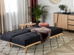 Sohvat<Beliani 3-Istuttava Vuodesohva Kangas Musta Froya