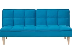 Sohvat<Beliani 3-Istuttava Vuodesohva Kangas Sininen Siljan