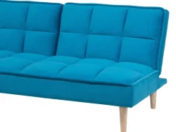 Sohvat<Beliani 3-Istuttava Vuodesohva Kangas Sininen Siljan