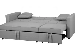 Sohvat<Beliani 3-Istuttava Vuodesohva Kangas Vaaleanharmaa Glomma