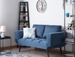 Sohvat<Beliani 2-Istuttava Vuodesohva Kangas Laivastonsininen Brekke