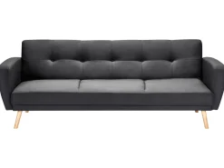 Fashion Beliani 3-Istuttava Vuodesohva Kangas Musta Florli