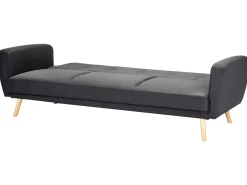 Fashion Beliani 3-Istuttava Vuodesohva Kangas Musta Florli