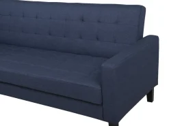 Sohvat<Beliani 3-Istuttava Vuodesohva Kangas Tummansininen Vehkoo