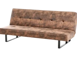 New Beliani 3-Istuttava Vuodesohva Keinonahka Ruskea Derby