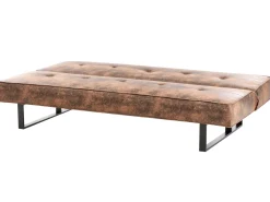 New Beliani 3-Istuttava Vuodesohva Keinonahka Ruskea Derby