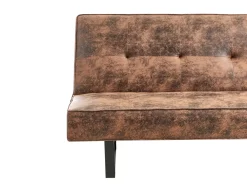 New Beliani 3-Istuttava Vuodesohva Keinonahka Ruskea Derby