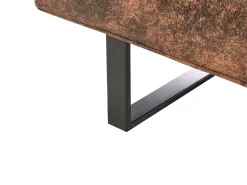 New Beliani 3-Istuttava Vuodesohva Keinonahka Ruskea Derby