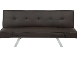 Sohvat<Beliani 3-Istuttava Vuodesohva Keinonahka Ruskea Bristol