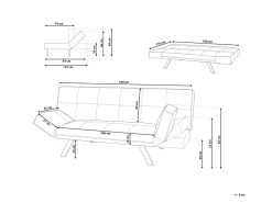 Sohvat<Beliani 3-Istuttava Vuodesohva Keinonahka Ruskea Bristol