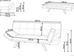 Best Sale Beliani 3-Istuttava Vuodesohva Keinonahka Musta Bristol