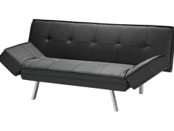 Best Sale Beliani 3-Istuttava Vuodesohva Keinonahka Musta Bristol