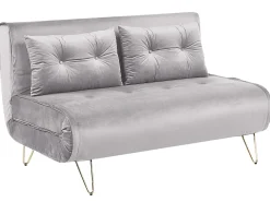 Sohvat<Beliani 2-Istuttava Vuodesohva Sametti Harmaa Vestfold