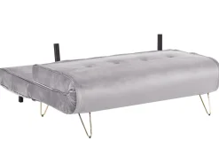 Sohvat<Beliani 2-Istuttava Vuodesohva Sametti Harmaa Vestfold