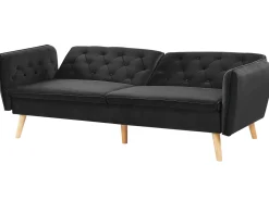 Fashion Beliani 2-Istuttava Vuodesohva Sametti Musta Bardu