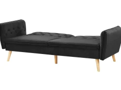 Fashion Beliani 2-Istuttava Vuodesohva Sametti Musta Bardu