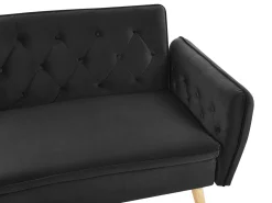 Fashion Beliani 2-Istuttava Vuodesohva Sametti Musta Bardu