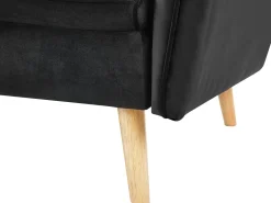 Fashion Beliani 2-Istuttava Vuodesohva Sametti Musta Bardu