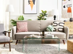 Fashion Beliani 3-Istuttava Vuodesohva Sametti Ruskeanharmaa Senja