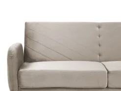 Fashion Beliani 3-Istuttava Vuodesohva Sametti Ruskeanharmaa Senja