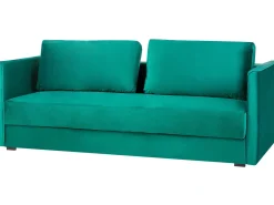 Best Beliani 3-Istuttava Vuodesohva Sametti Säilytystila Smaragdinvihrea Eksjo