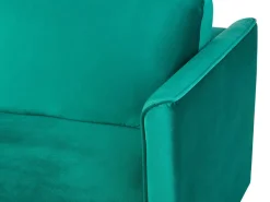 Best Beliani 3-Istuttava Vuodesohva Sametti Säilytystila Smaragdinvihrea Eksjo