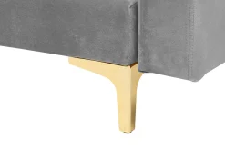 Sohvat<Beliani 3-Istuttava Vuodesohva Sametti Harmaa Aberdeen