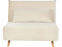 Hot Beliani 1-Istuttava Vuodesohva Sametti Kermanvalkoinen Setten