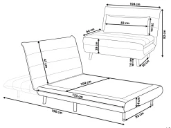 Hot Beliani 1-Istuttava Vuodesohva Sametti Kermanvalkoinen Setten