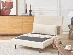 Hot Beliani 1-Istuttava Vuodesohva Sametti Kermanvalkoinen Setten