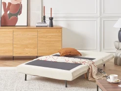 Hot Beliani 1-Istuttava Vuodesohva Sametti Kermanvalkoinen Setten