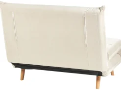 Hot Beliani 1-Istuttava Vuodesohva Sametti Kermanvalkoinen Setten