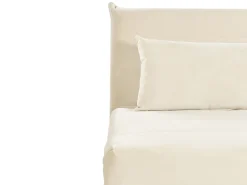 Hot Beliani 1-Istuttava Vuodesohva Sametti Kermanvalkoinen Setten