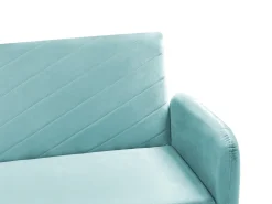 Sohvat<Beliani 3-Istuttava Vuodesohva Sametti Vaaleansininen Senja