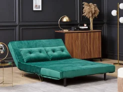 Cheap Beliani 2-Istuttava Vuodesohva Sametti Tummanvihrea Vestfold