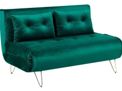 Cheap Beliani 2-Istuttava Vuodesohva Sametti Tummanvihrea Vestfold