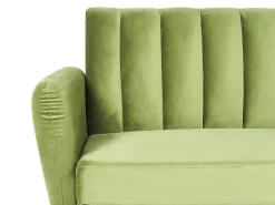 Sohvat<Beliani 3-Istuttava Vuodesohva Sametti Oliivinvihrea Vimmerby