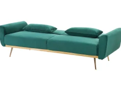 Sohvat<Beliani 3-Istuttava Vuodesohva Sametti Smaragdinvihrea Eina