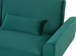 Sohvat<Beliani 3-Istuttava Vuodesohva Sametti Smaragdinvihrea Eina