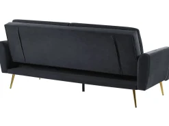Sohvat<Beliani 3-Istuttava Vuodesohva Sametti Musta Vettre