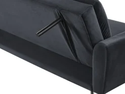 Sohvat<Beliani 3-Istuttava Vuodesohva Sametti Musta Vettre